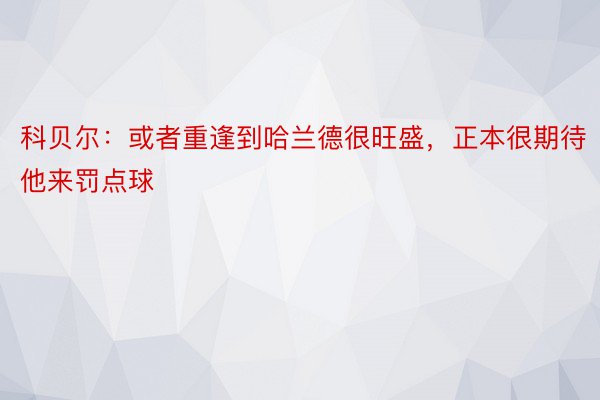 科贝尔：或者重逢到哈兰德很旺盛，正本很期待他来罚点球