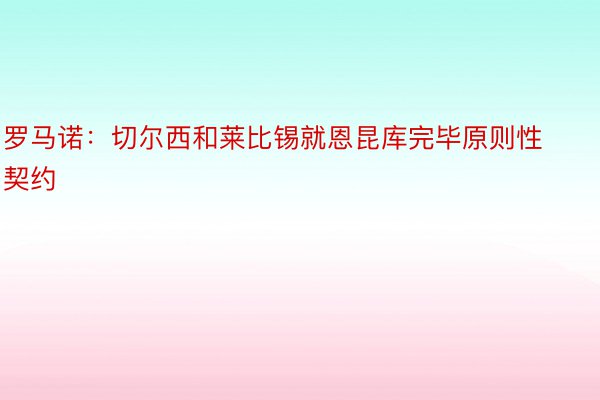 罗马诺：切尔西和莱比锡就恩昆库完毕原则性契约