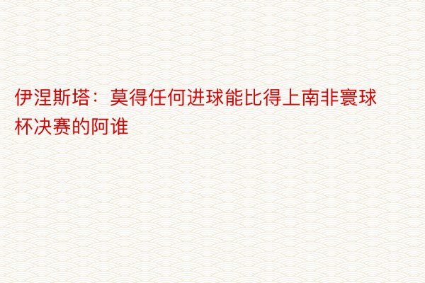 伊涅斯塔：莫得任何进球能比得上南非寰球杯决赛的阿谁