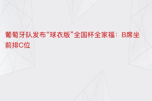 葡萄牙队发布“球衣版”全国杯全家福：B席坐前排C位